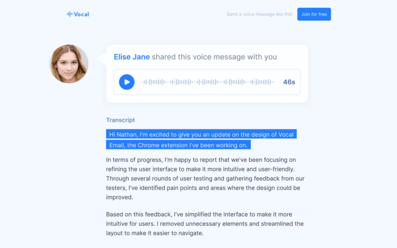 Vocal: Voice Notes Via Email